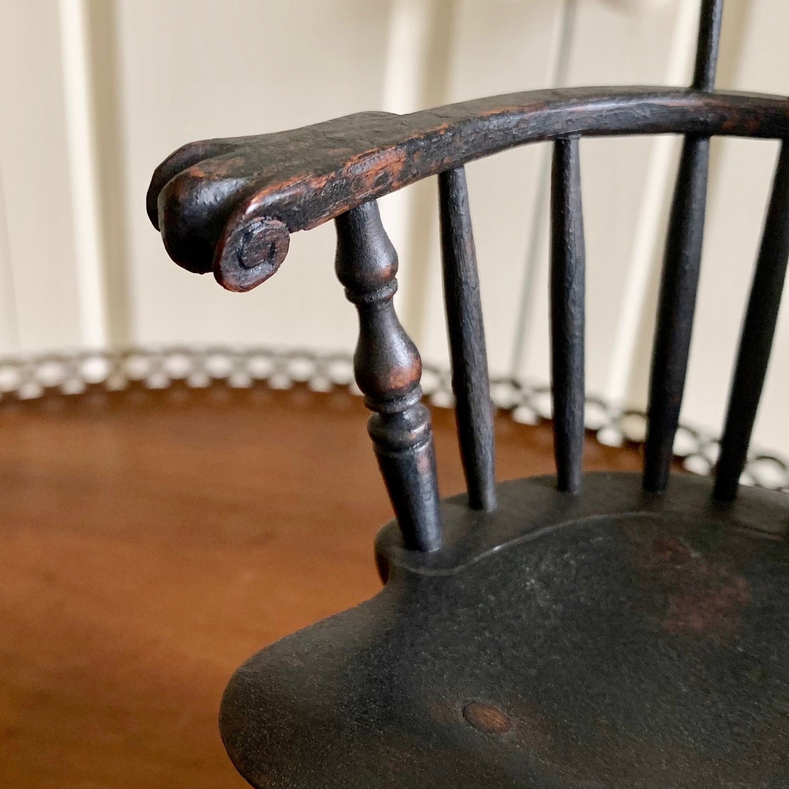 Miniature Comb-back Windsor Chair - Aged Black Paint | Richard
